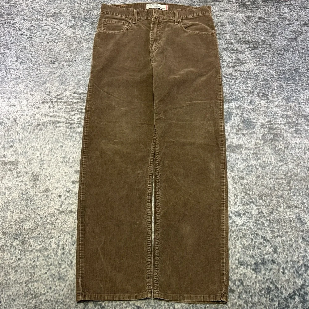 VTG Levi's 559 Corduroy Pants Relaxed Straight Mens 34x31 Brown Baggy Skater Y2K
